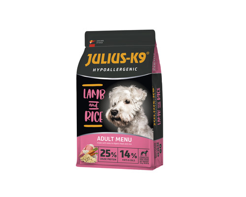 Hrană uscată pentru câini JULIUS-K9 Adult Hypoallergenic cu miel și orez 3 kg