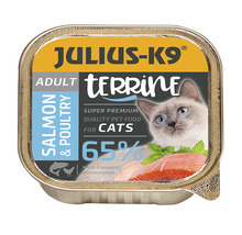 Hrană umedă pentru pisici JULIUS-K9 Adult terină cu somon și pui 100 g-thumb-0