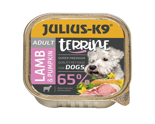 Hrană umedă pentru câini JULIUS-K9 Adult terină cu miel și dovleac 150 g-0