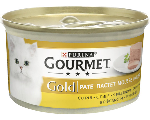 Hrană umedă pentru pisici PURINA Gourmet Gold Mousse cu pui 85 g
