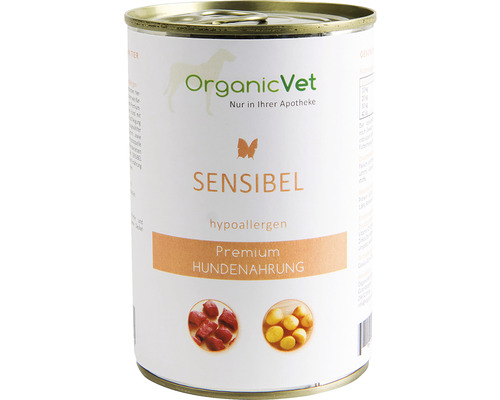 Hrană umedă pentru câini OrganicVet Veterinary Sensitive Hypoallergenic 400 g