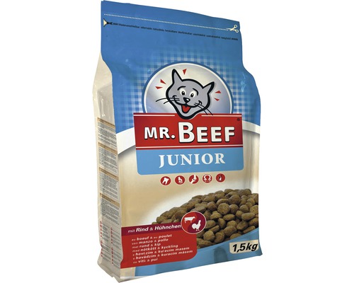 Mr. Beef Premium Junior Hrană uscată pentru pisici vită & pui 1,5 kg-0
