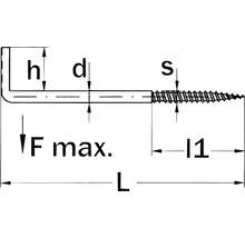 Holșuruburi cu cârlig tip L Dresselhaus 4,4x40 mm oțel zincat, 100 bucăți, crestătură pentru șurubelniță dreaptă-thumb-1