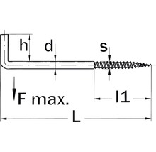 Holșuruburi cu cârlig tip L Dresselhaus 3,3x40 mm oțel zincat, 100 bucăți-thumb-1