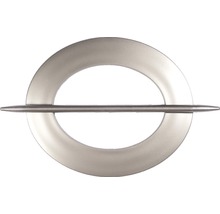 Clemă decorativă ovală argintiu mat 15x18 cm-thumb-0