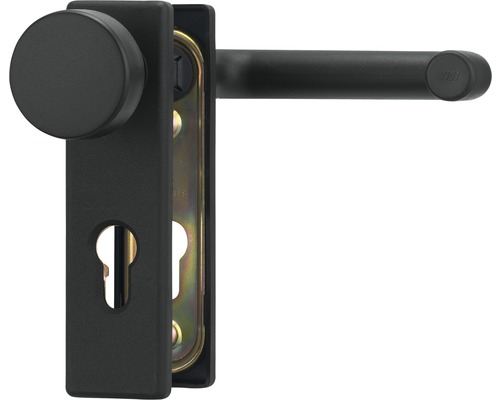 Mânere mobil/fix cu șild ușă intrare Abus 72/165 mm, pentru cilindru, negru