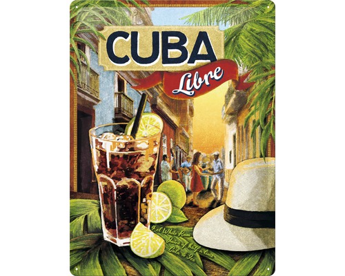 Tablou metalic decorativ Cuba Libre 30x40 cm