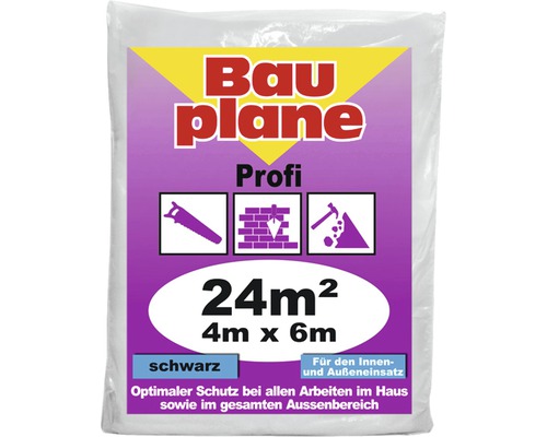 Folie constructii 4x6 m 24 m² neagra