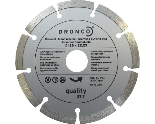 Disc diamantat segmentat Dronco Quality ST7 Ø125x2x22,23 mm-0