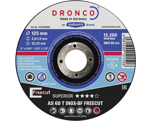 Disc debitare inox Dronco Special Freecut Ø115x2/1x22,23 mm, profil conic de debitare