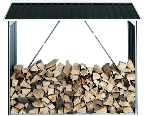 Suport pentru lemne de foc tepro, 182x74x162,5 cm, gri antracit