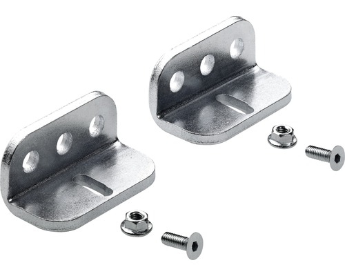 Adaptoare de perete Hettich pentru montaj profil uși glisante, oțel zincat, pachet 2 bucăți