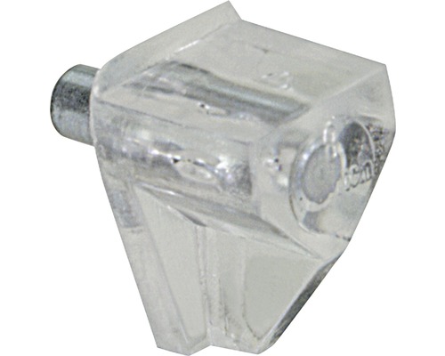 Suport poliță Hettich Safety Ø6mm, plastic transparent, pachet 100 bucăți