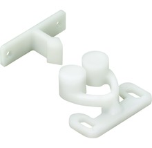 Opritor de ușă cu 2 role Hettich 14x30x25 mm, plastic alb, pachet 10 bucăți-thumb-0
