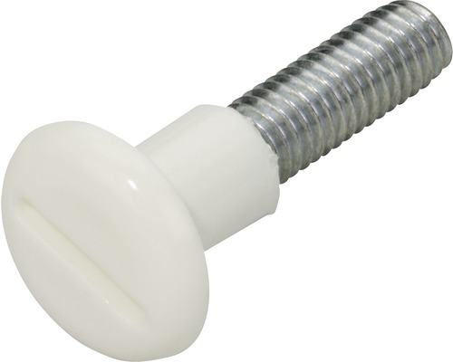 Șurub conector pentru tub cuplare corpuri Hettich M6 34-45 mm, plastic alb, pachet 50 bucăți-0