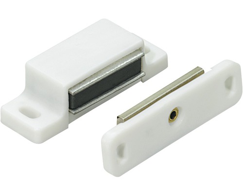 Opritor de ușă cu magnet Hettich 14x45x15 mm max. 4kg, alb, contraplacă reglabilă, pachet 50 bucăți-0