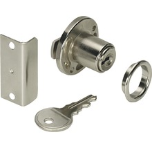 Încuietoare aplicată mobilier Hettich Ø18 mm, cilindru cu 2 chei, nichelată, pentru uși mobilă cu deschidere în sus-thumb-0
