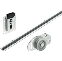 Set profil simplu de rulare & ghidaj & roți & accesorii Hettich SideLine 12 2m pentru uși glisante, aluminiu, 12 piese-thumb-0