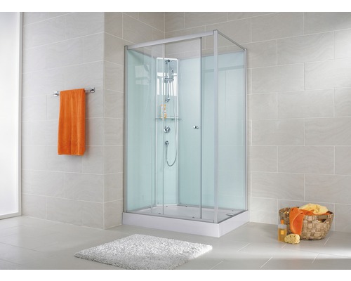 Cabină de duș wellness Schulte Ibiza, 80x120x204 cm, colț stânga, sticlă securizată transparentă, profil aluminiu-0