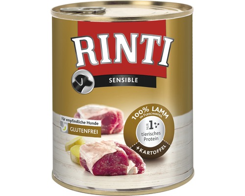 Hrană umedă pentru câini Rinti Sensible cu miel și cartof 800 g-0