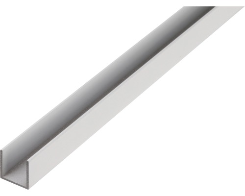 Profil aluminiu tip U Alberts 6x6x6x1 mm, lungime 1m, argintiu-0