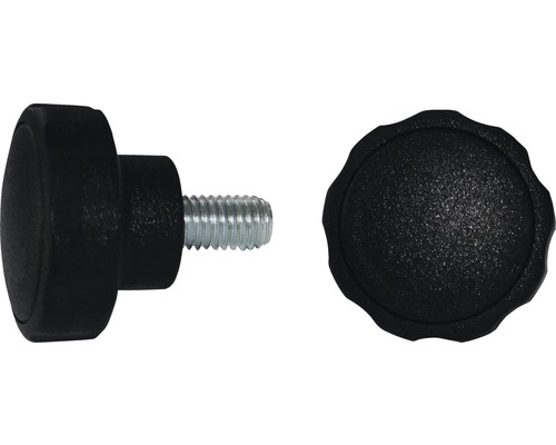 Șuruburi metrice Dresselhaus 6x14 mm Ø32,5mm oțel & plastic negru, 20 bucăți, pentru înfiletare manuală-0