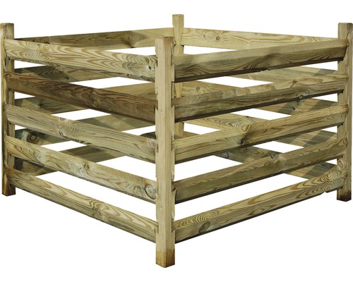 Compostor de lemn cu stâlp de colț, 100x100x70 cm