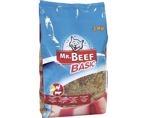 Hrană uscată pentru pisici MR. BEEF Basic Mix 3 kg