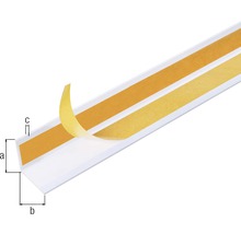 Cornier plastic Alberts 30x30x1,1 mm, lungime 2,6m, autoadeziv, alb-thumb-1