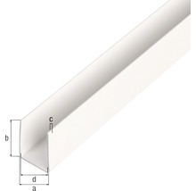 Profil aluminiu tip U Alberts 18x10x18x1 mm, lungime 2,6m, alb, eloxat-thumb-1