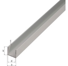 Profil aluminiu tip U Kaiserthal 12x8,6x12x1,3 mm, lungime 2m, argintiu, eloxat-thumb-1
