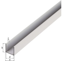 Profil aluminiu tip U Alberts 8x8x8x1 mm, lungime 1m, argintiu-thumb-1