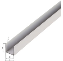 Profil aluminiu tip U Kaiserthal 15x15x15x1,5 mm, lungime 2m-thumb-1