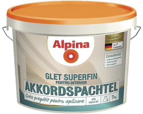 Glet superfin gata preparat pentru interior Alpina alb 7 kg