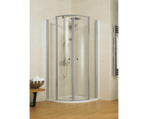 Cabină de duș asimetrică Schulte Garant Bella II, 100x90x200 cm, sticlă securizată transparentă, profil alunatur-0