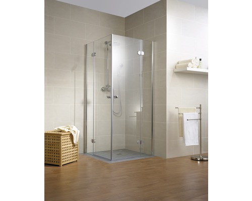 Cabină de duș pătrată Schulte MasterClass, 100x100x200 cm, sticlă securizată transparentă, profil cromat, cu balamale pivotante-0