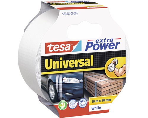 Banda pentru reparatii tesa extra Power Universal, alba 10 m x 50 mm