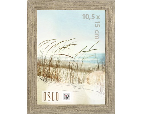 Ramă foto plastic Oslo, aspect de lemn, bej 10x15 cm