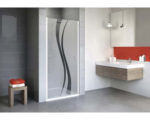 Ușă duș rotativă pentru nişă Schulte Alexa Style 2.0, 80x192 cm, sticlă securizată Liane, profil alb-0