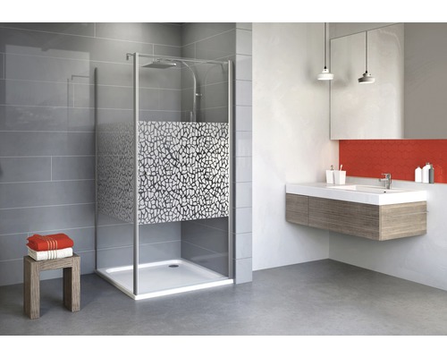 Cabină de duș pătrată Schulte Alexa Style 2.0, 80x80x192 cm, sticlă securizată Terazzo, profil alunatur-0