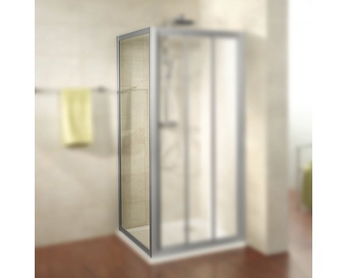 Perete lateral duș Kristall/Trend, 80x185 cm, sticlă securizată transparentă, profil aluminiu-0