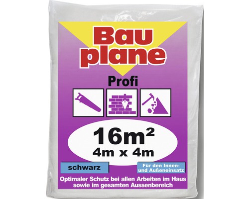 Folie constructii 4x4 m 16 m² neagra