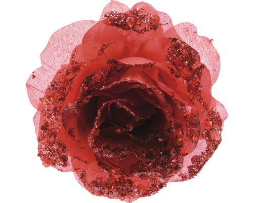 Trandafir decorativ, Ø 14 cm, H 8,5 cm, roșu-0