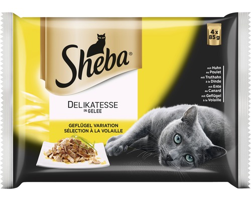 Hrană umedă pentru pisici Sheba Pouch mix pui 4x85 g