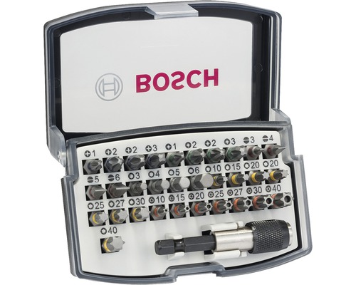 Set biți Bosch Zubehör Torx/PH/PZ/drept, 32 piese, incl. prelungitor