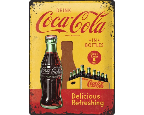 Panou decorativ din tablă Coca-Cola Bottles 30x40 cm